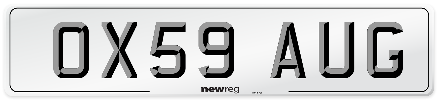 OX59 AUG Number Plate from New Reg